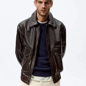 Zara Genuine Leather Jacket